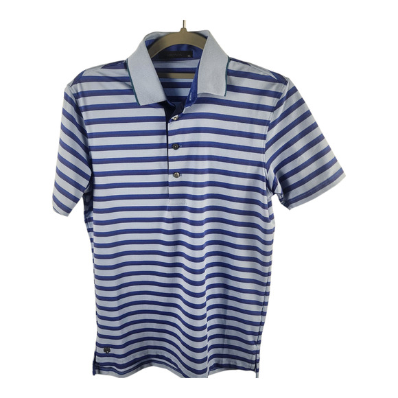 Greyson Golf Polo Shirt Blue Striped Men's Size XSmall Stretch